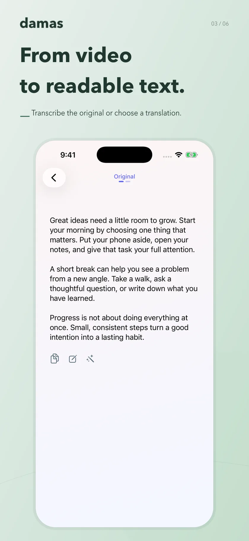 Real iPhone screenshots, shown with the English interface. Damas has 11 interface languages.
