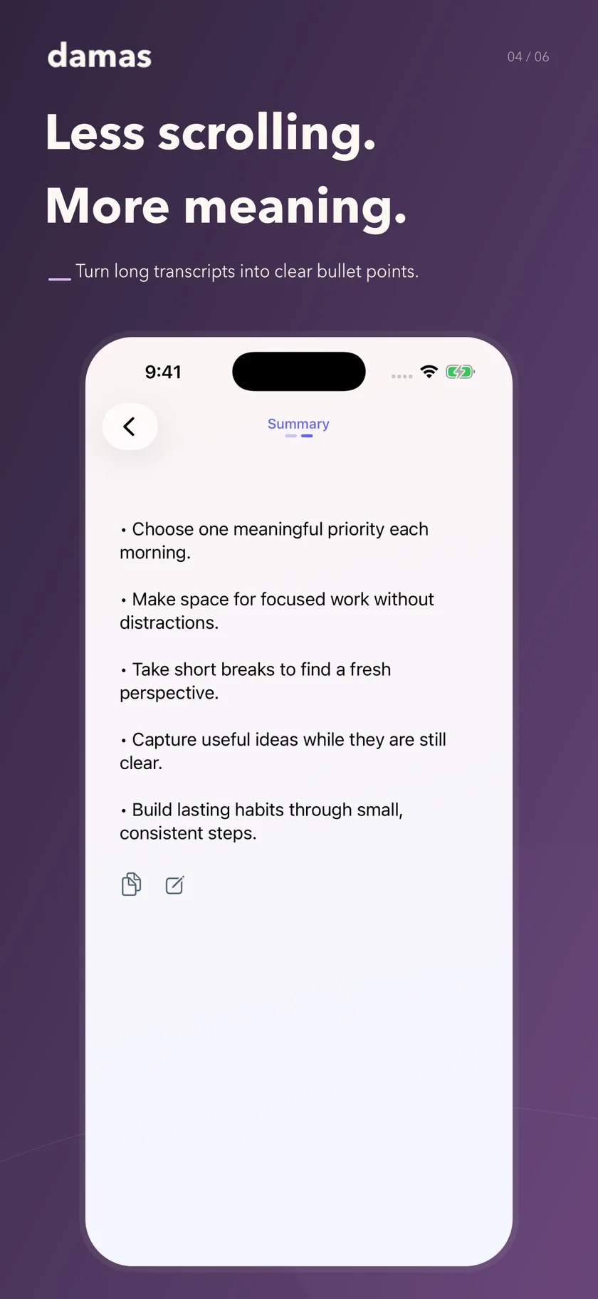 Real iPhone screenshots, shown with the English interface. Damas has 11 interface languages.