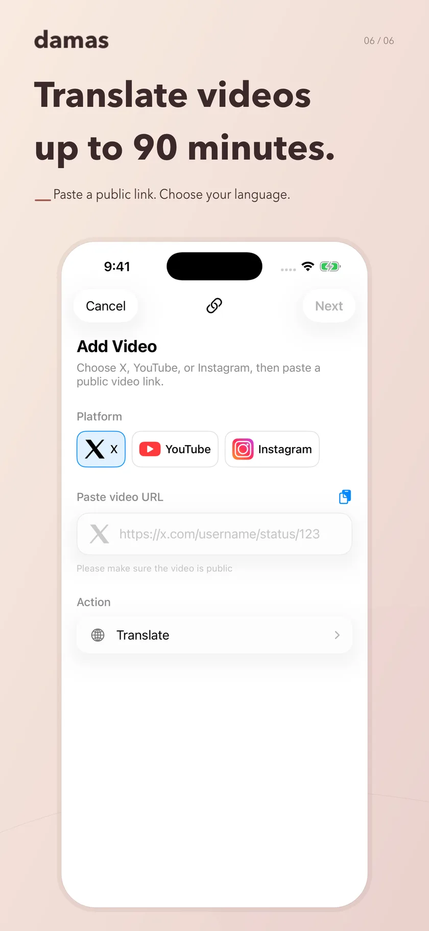 Lire une traduction longue · Interface en anglais